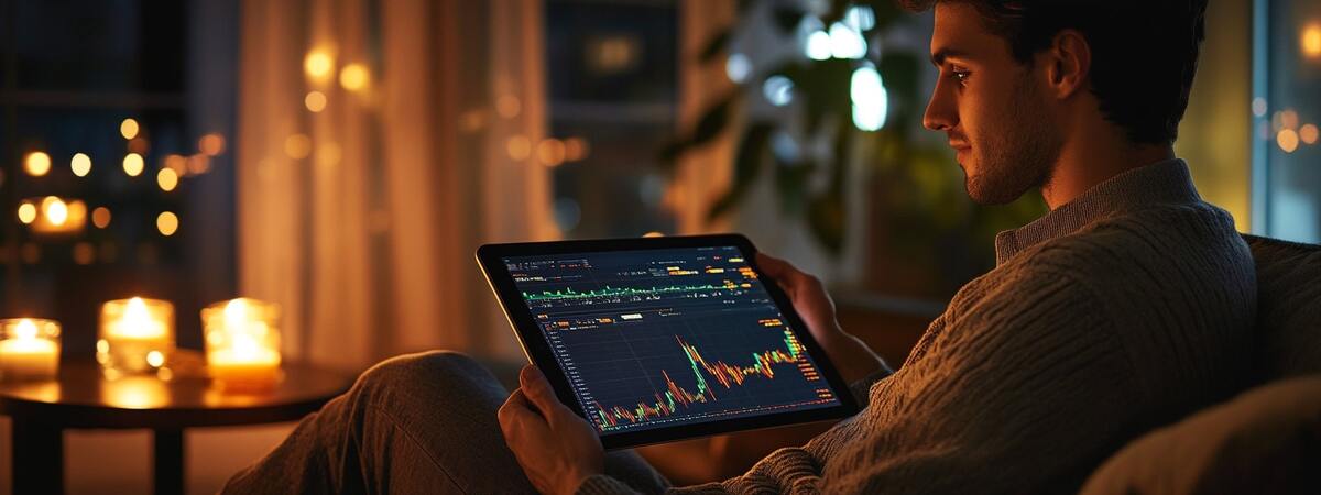 Energy V4 Proair (0.4) Hombre haciendo trading con tableta en casa (1)